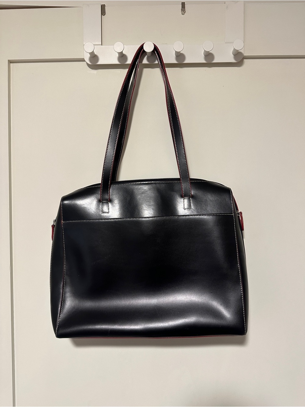 Black Lodis Audrey Laptop Tote with Red Trim - Women's Bag